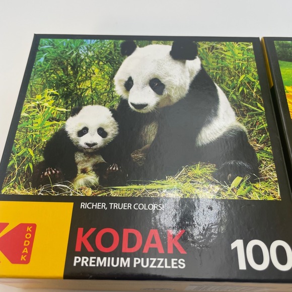 Kodak Premium Puzzles 100 Piece Panda Mama Baby Pig Sunflower New Sealed - Picture 3 of 5